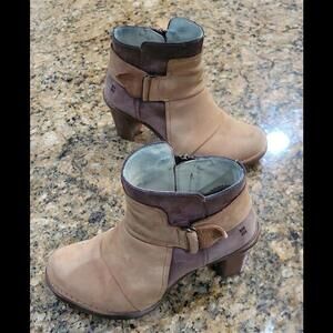 El Naturalista 566 Ankle Boots Dark Brown Leather Heels Zip Up Womens Shoes 36 6